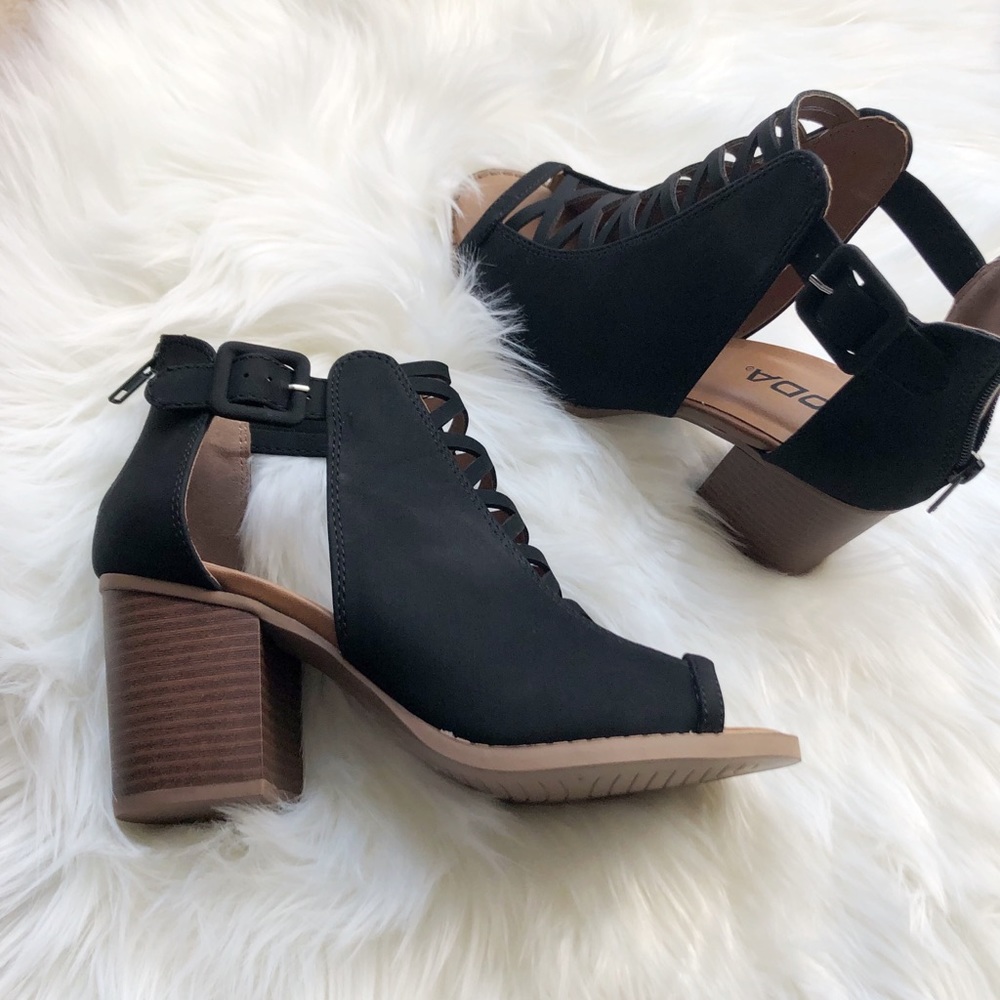 Peep toe Faux Suade Bootie - Picture 5 of 5